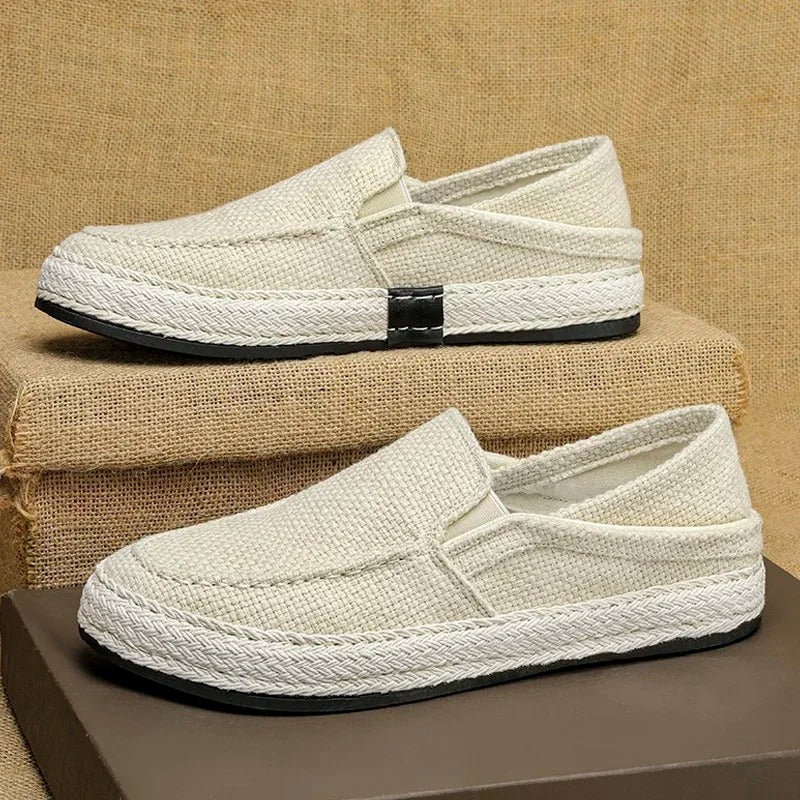 klassische Leinen Slip on Sneakers