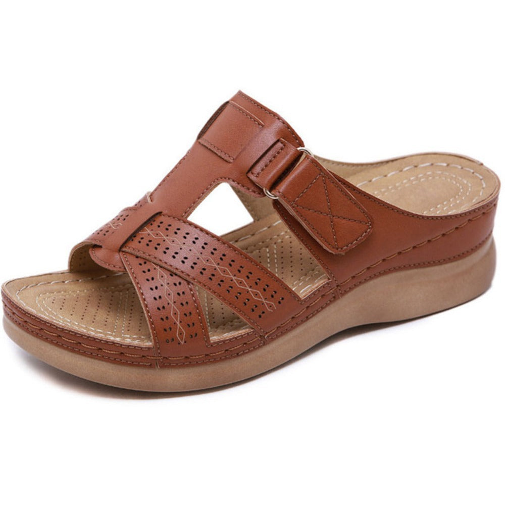 Comfortable & Stylish Perforated Leather Wedge Slides (2025)