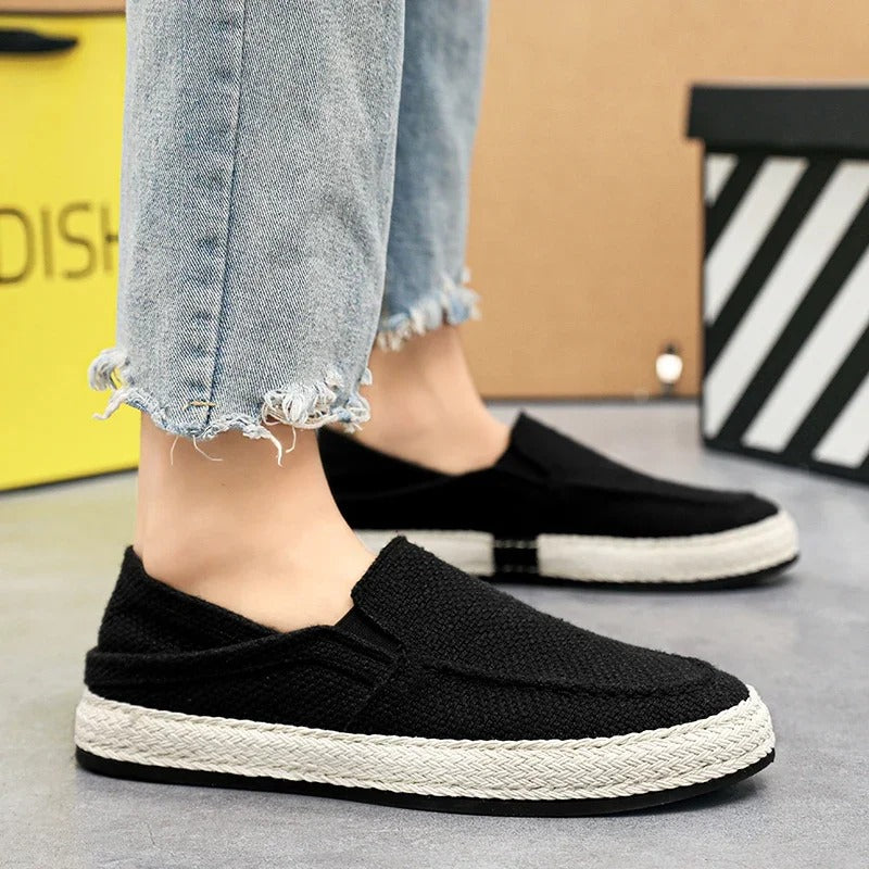 klassische Leinen Slip on Sneakers