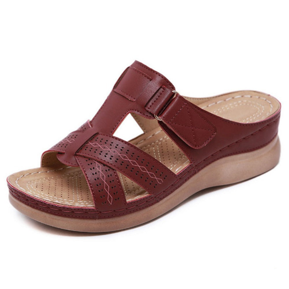 Comfortable & Stylish Perforated Leather Wedge Slides (2025)